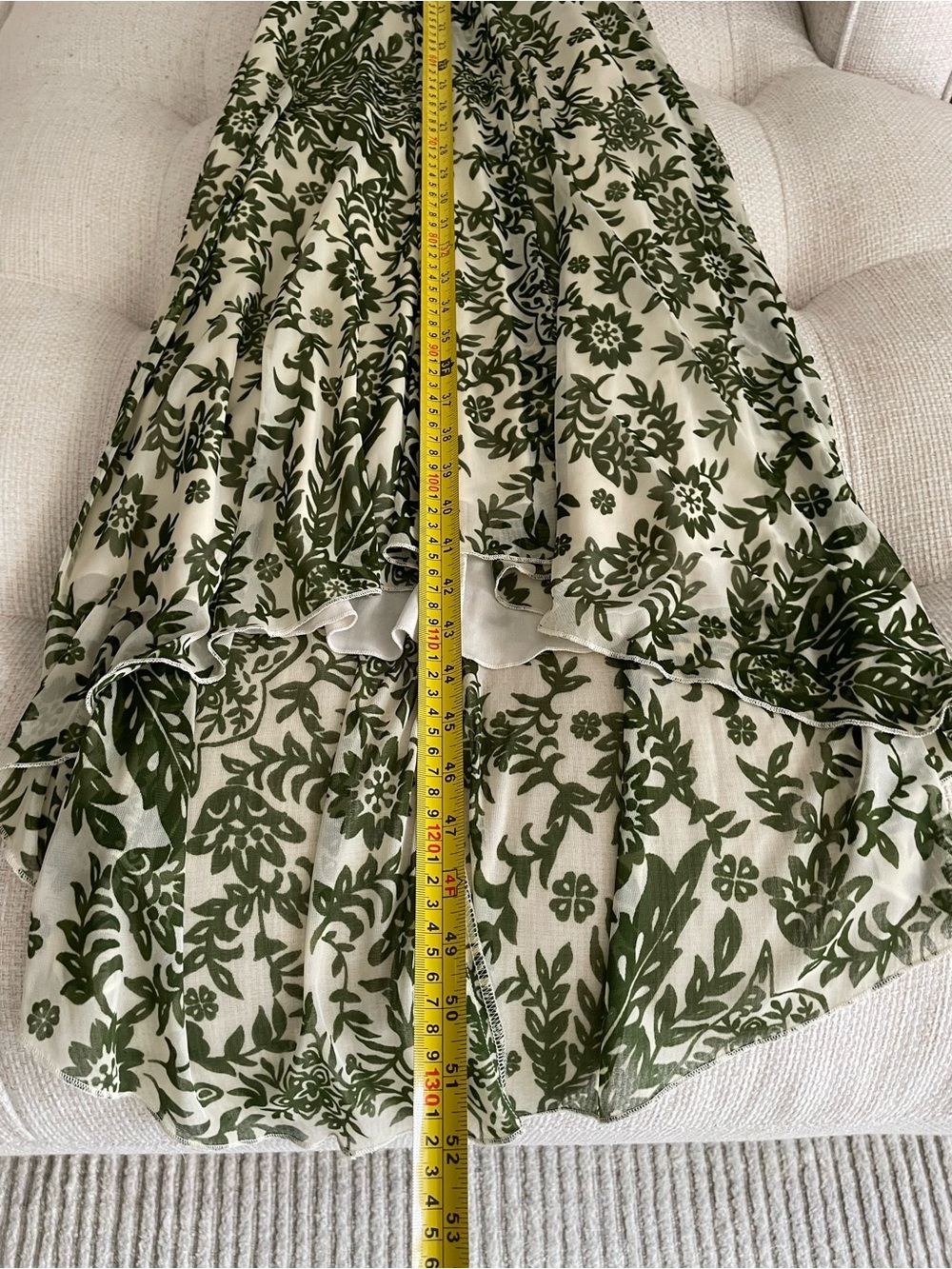 Vintage Y2K Speechless Halter Midi Dress Green Cream Floral Botanical Mesh - Picture 9 of 9